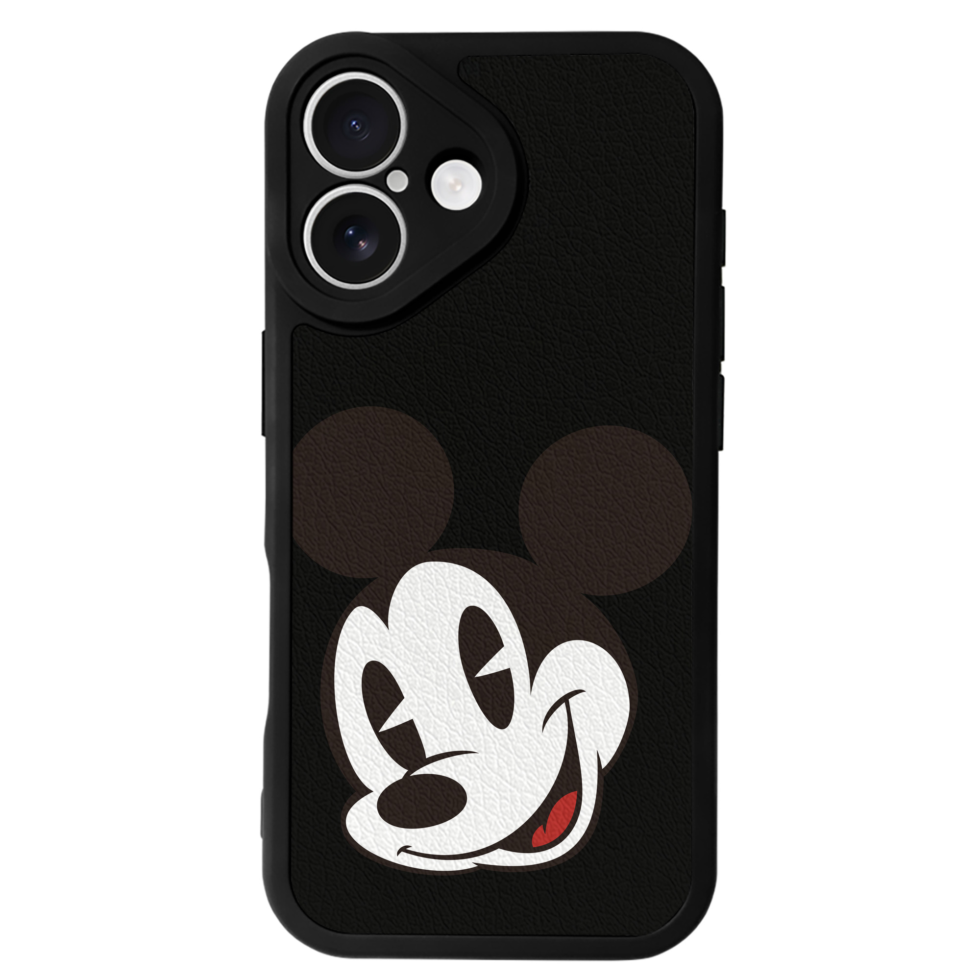 （画像用） ミッキーマウス Mickey Mouse 【iPhone 16シリーズ対応】シリコンスマホケース（レザー調） 材質：シリコン